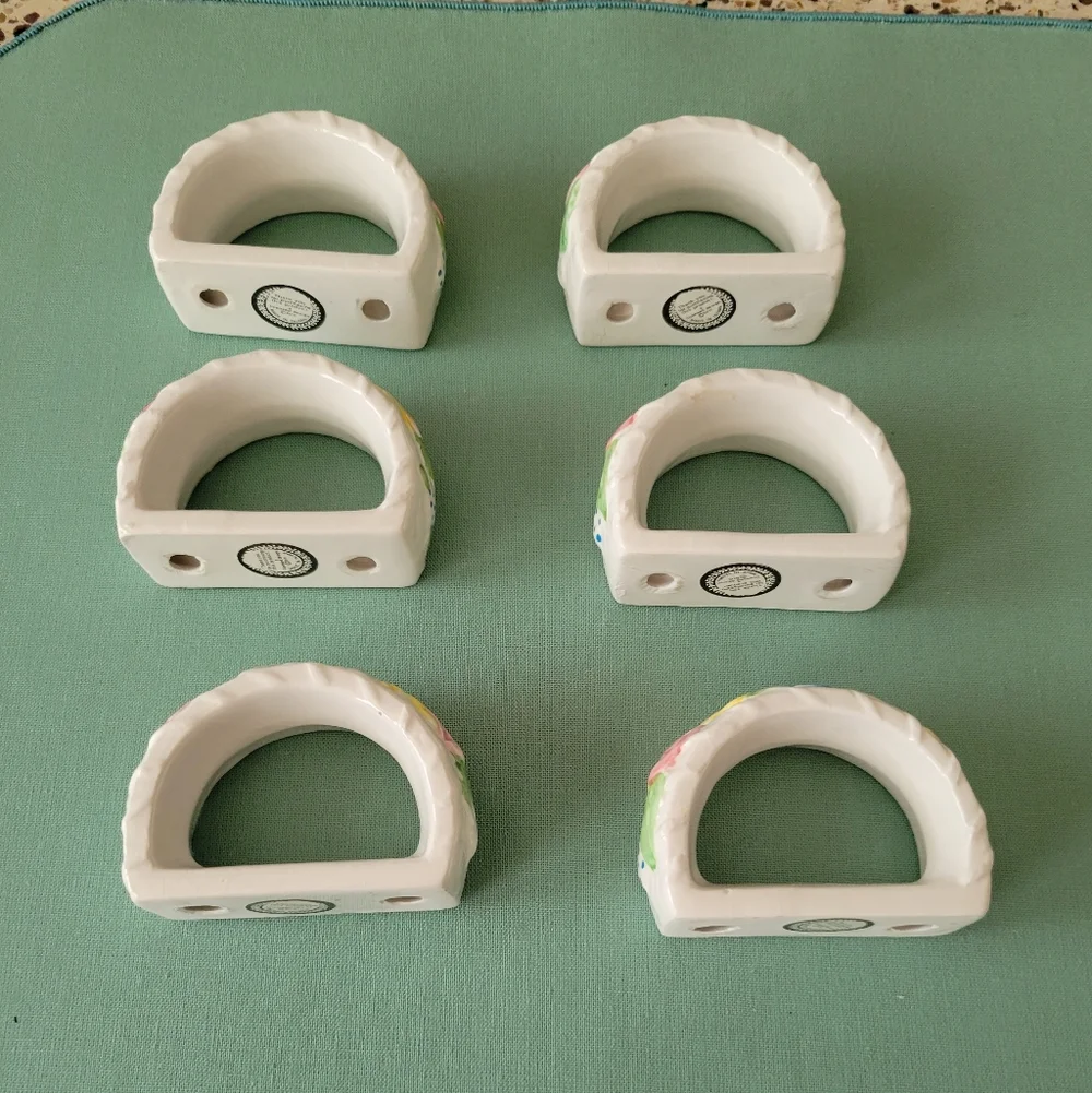 Spring Ceramic Napkin Rings - Picture 5 of 5
